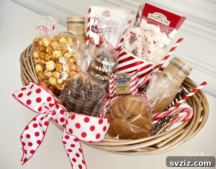 20 Delightful DIY Christmas Gift Baskets for Everyone 9 sweet tooth gift basket filled with treats