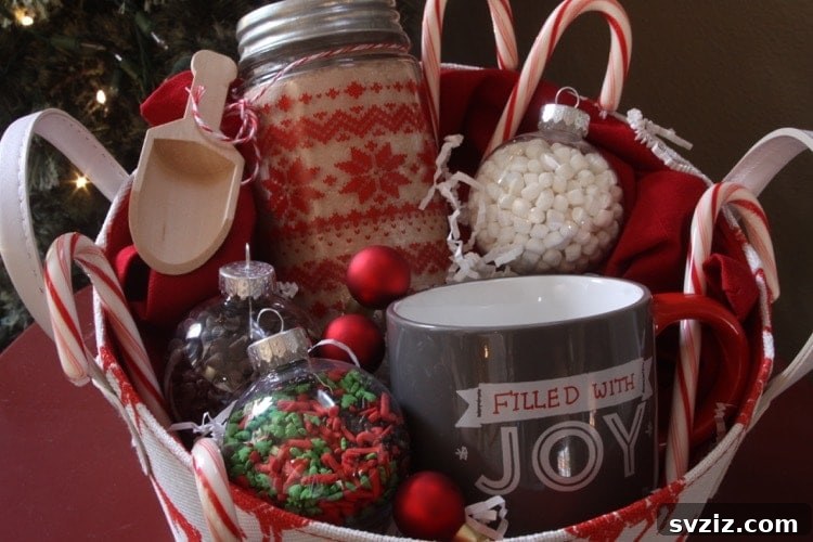 20 Delightful DIY Christmas Gift Baskets for Everyone 10 Hot Chocolate Kit gift basket