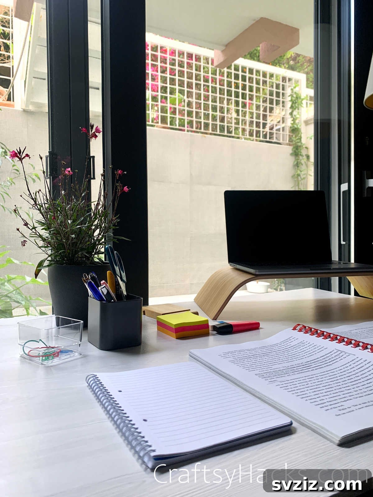 clear workspace for productive study