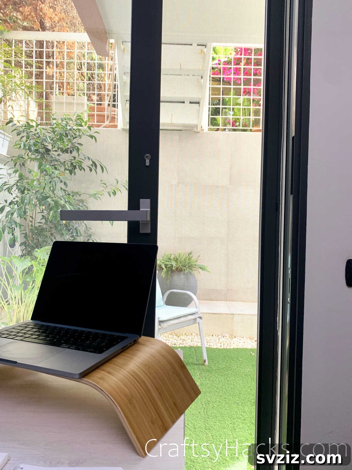 student studying near an open window
