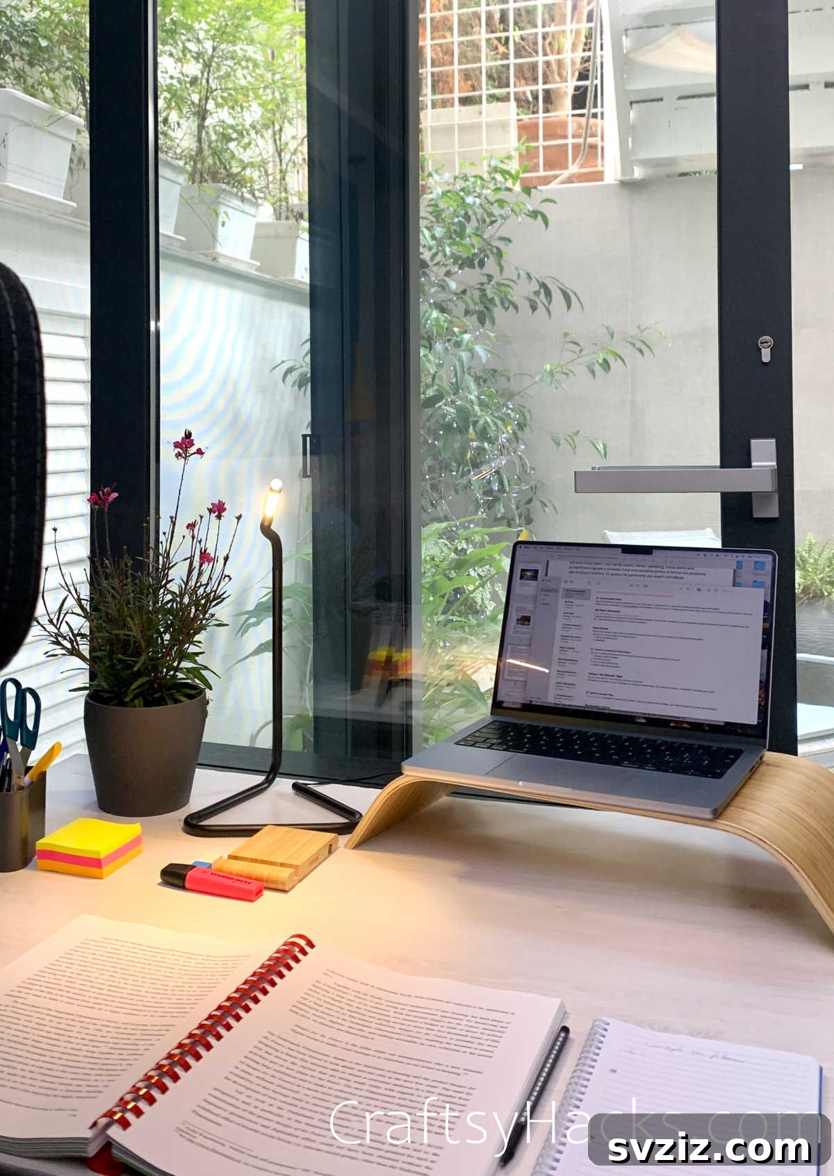 well-organized and conductive study space