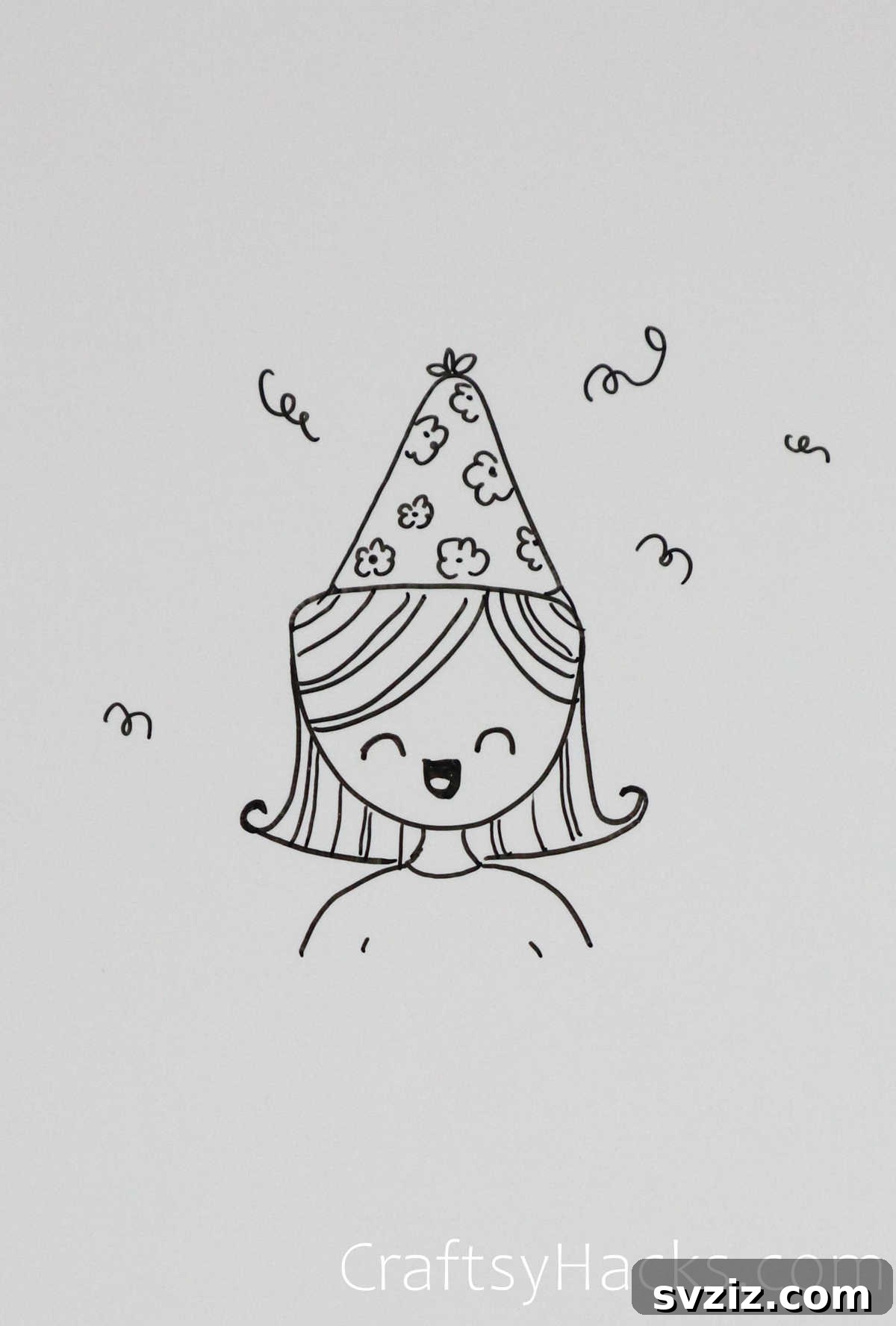 30 Inspiring Birthday Doodle Concepts 11 Birthday girl doodle with celebratory elements