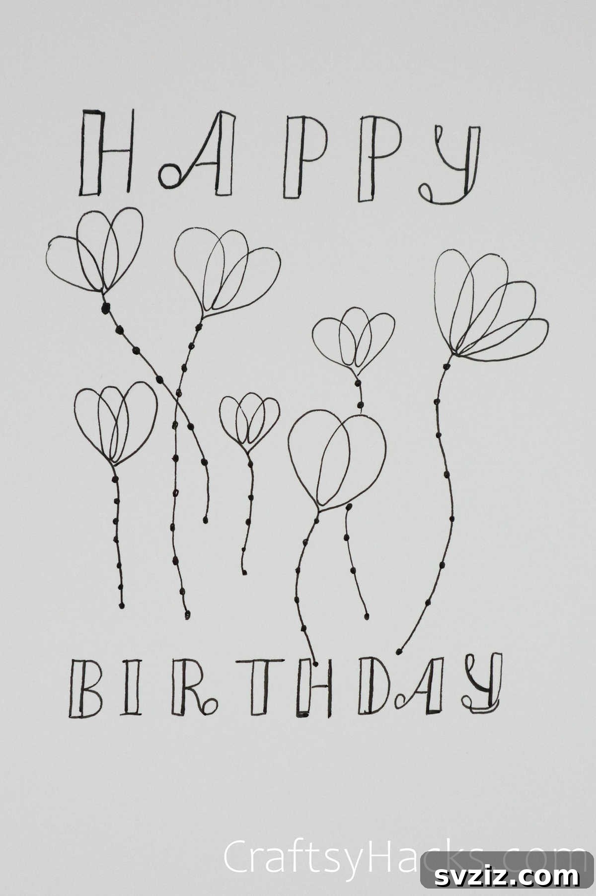 30 Inspiring Birthday Doodle Concepts 12 Blooming happy birthday doodle with intricate flowers