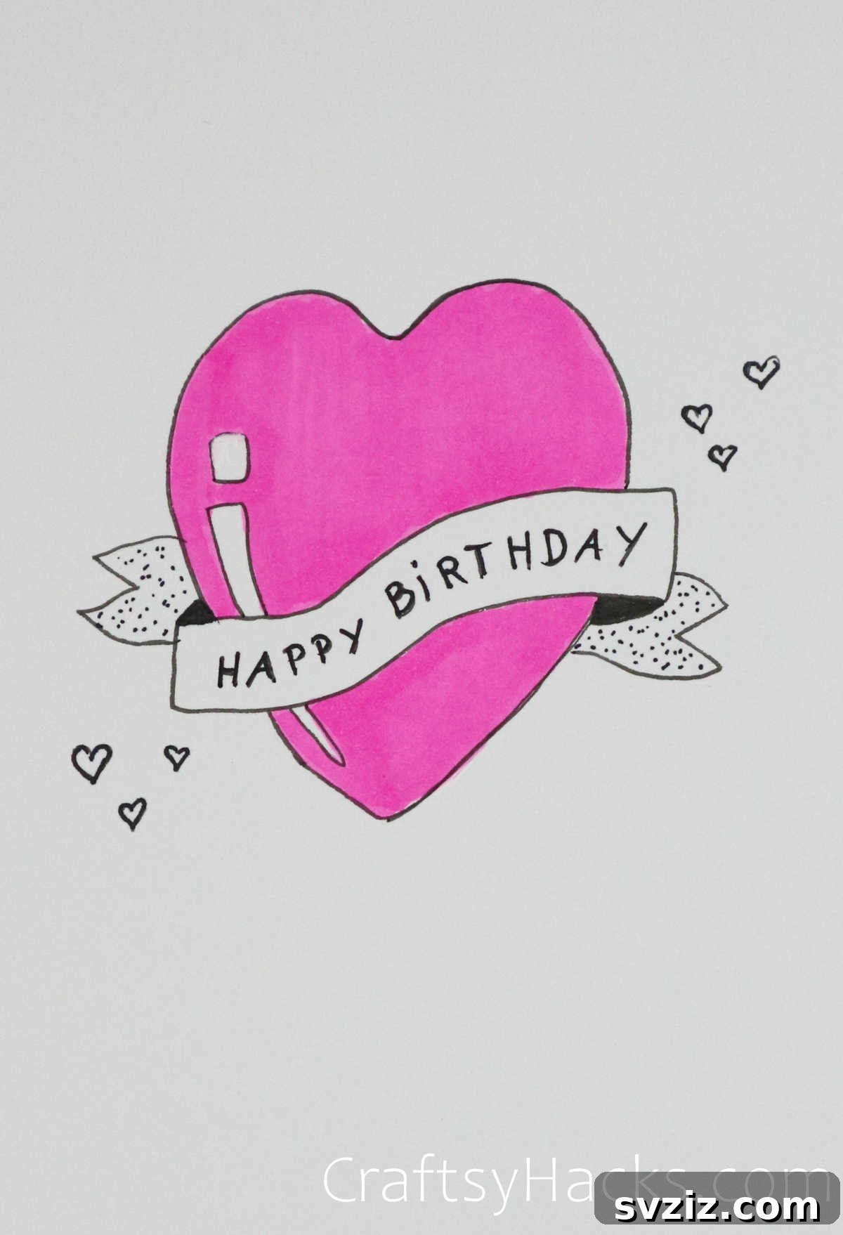 30 Inspiring Birthday Doodle Concepts 13 Heartfelt happy birthday doodle with banner and classic tattoo style