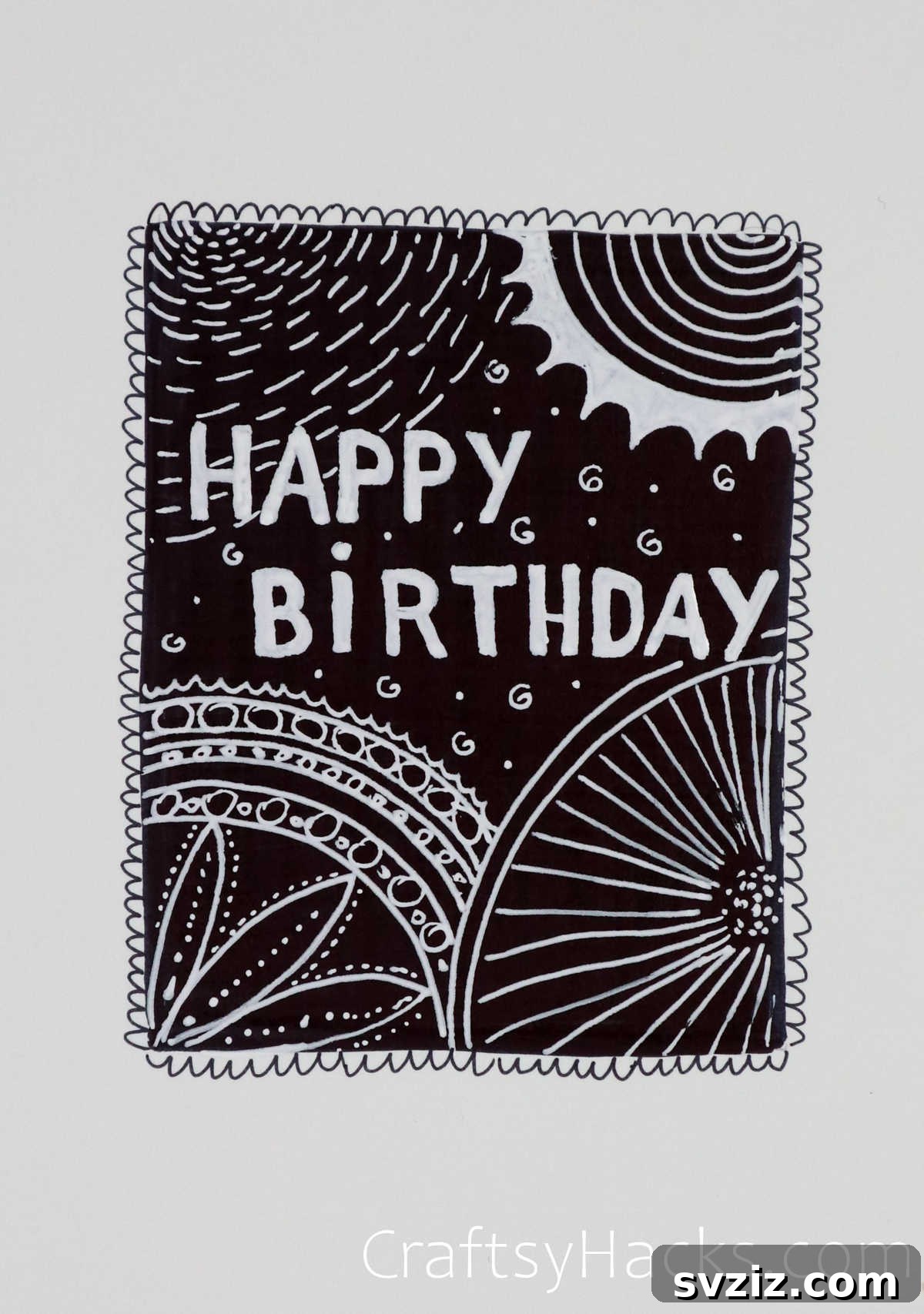 30 Inspiring Birthday Doodle Concepts 2 Nature-inspired happy birthday doodle with elemental corners