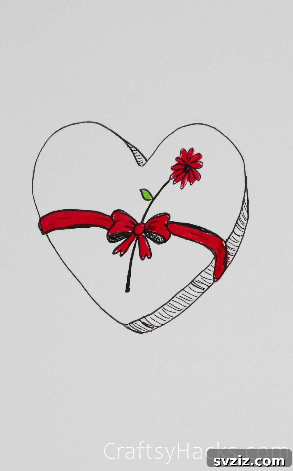 30 Inspiring Birthday Doodle Concepts 25 Heart and flower happy birthday doodle with a ribbon