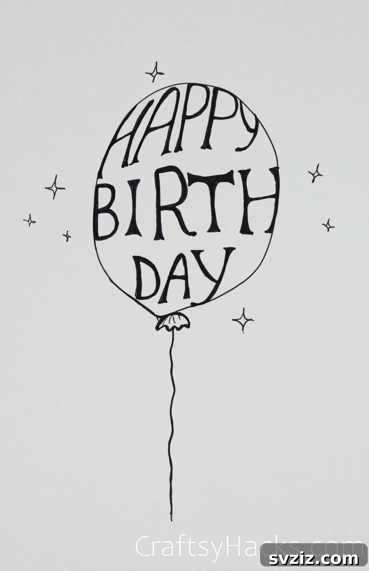 30 Inspiring Birthday Doodle Concepts 29 Happy birthday balloon doodle with whimsical text inside