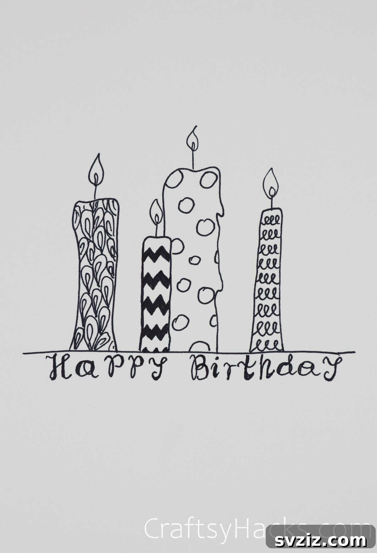 30 Inspiring Birthday Doodle Concepts 3 Mixed candles happy birthday doodle in various styles