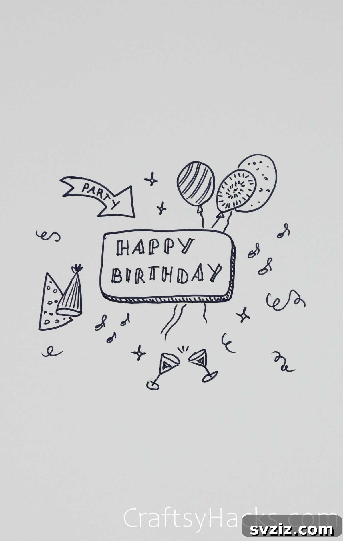 30 Inspiring Birthday Doodle Concepts 4 Celebration party happy birthday doodle with vintage charm