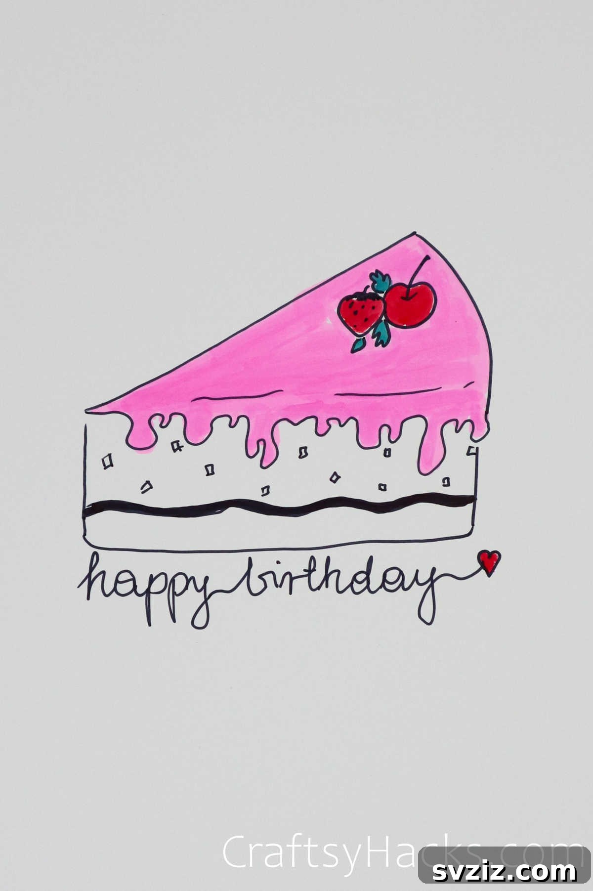 30 Inspiring Birthday Doodle Concepts 5 Cake happy birthday doodle with elegant details