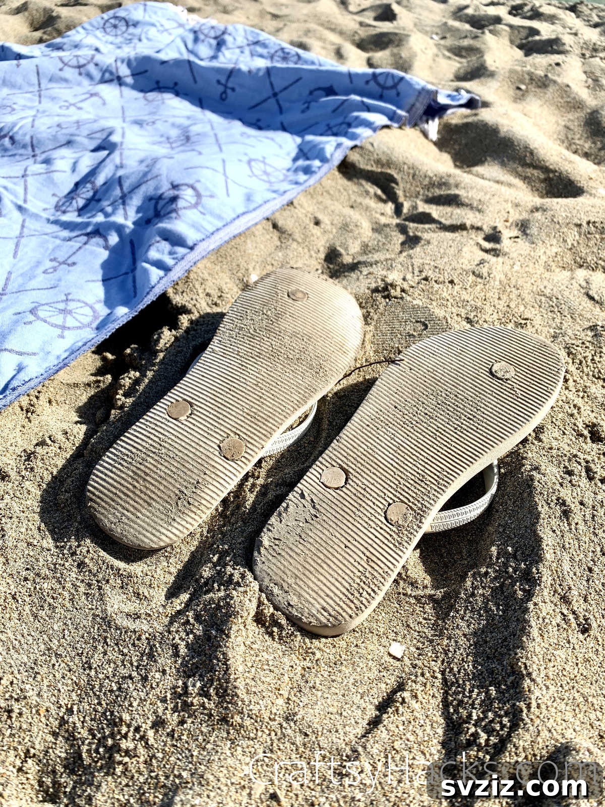 21 Game-Changing Beach Hacks for Your Next Trip 10 flip your slippers over