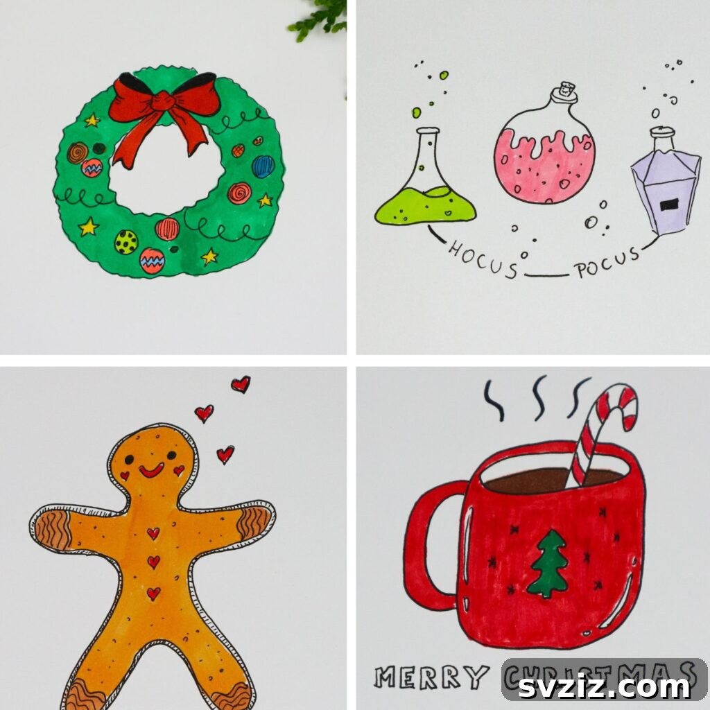 61 Christmas Art Inspirations 2 christmas drawings