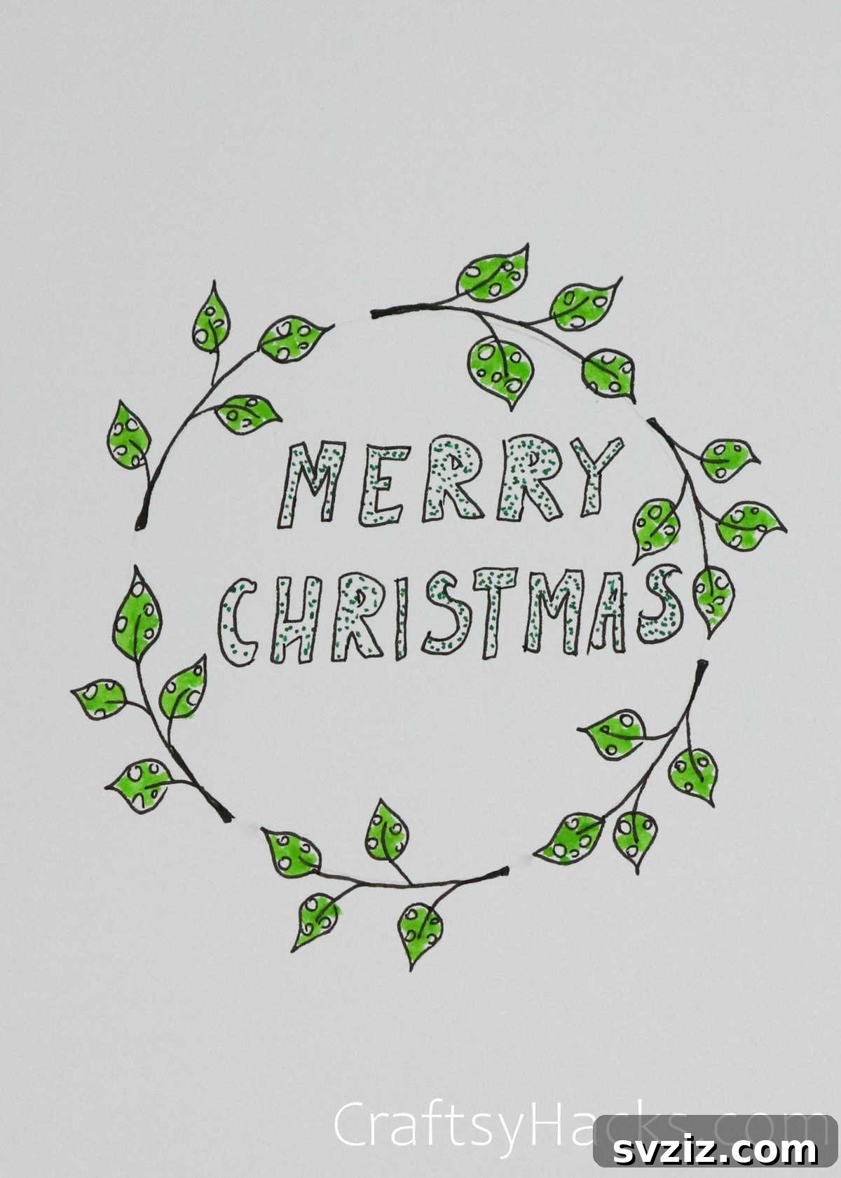 61 Christmas Art Inspirations 35 leafy Christmas wreath