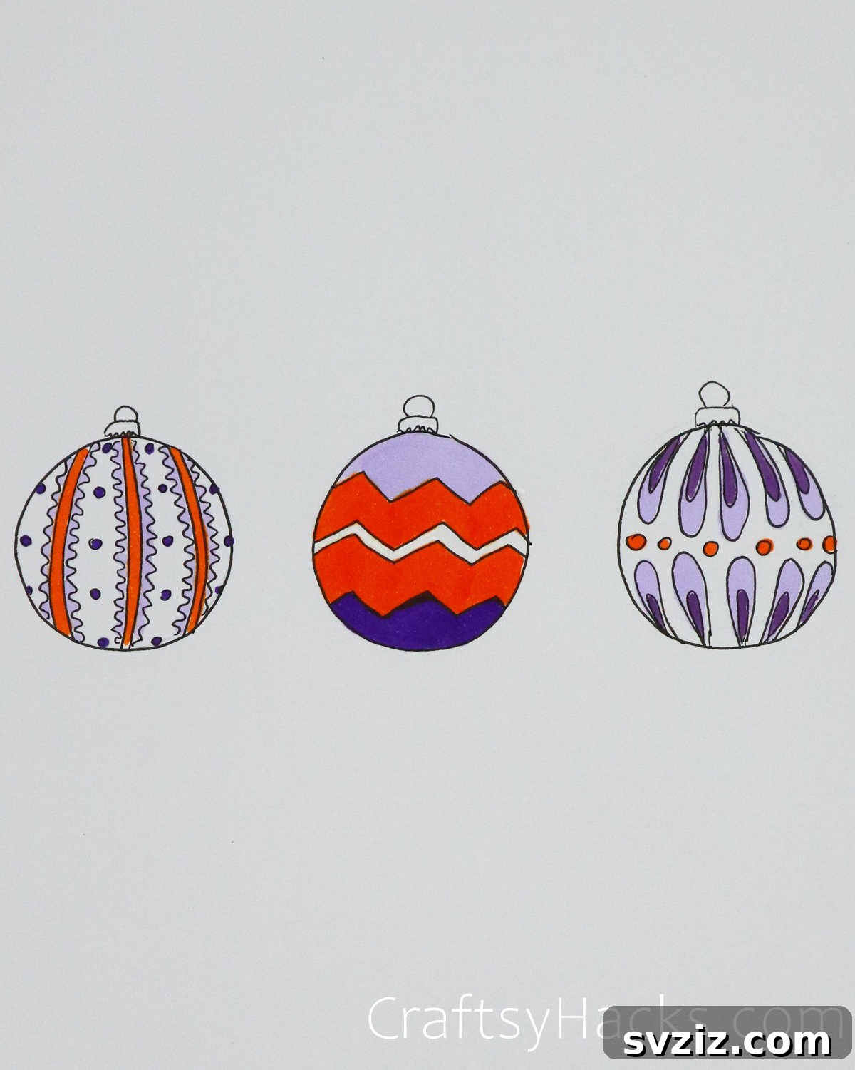 61 Christmas Art Inspirations 39 patterned ornament trio