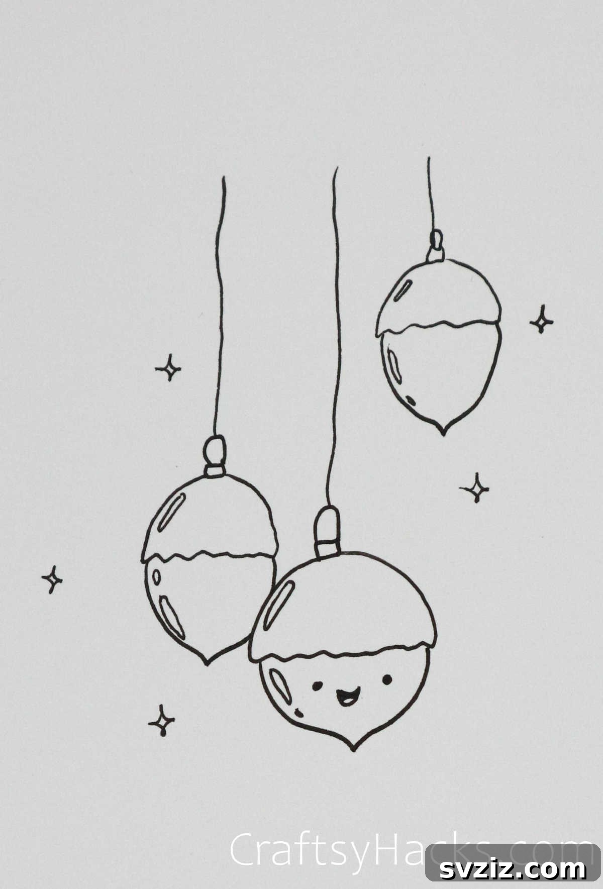 61 Christmas Art Inspirations 42 acorn ornament trio