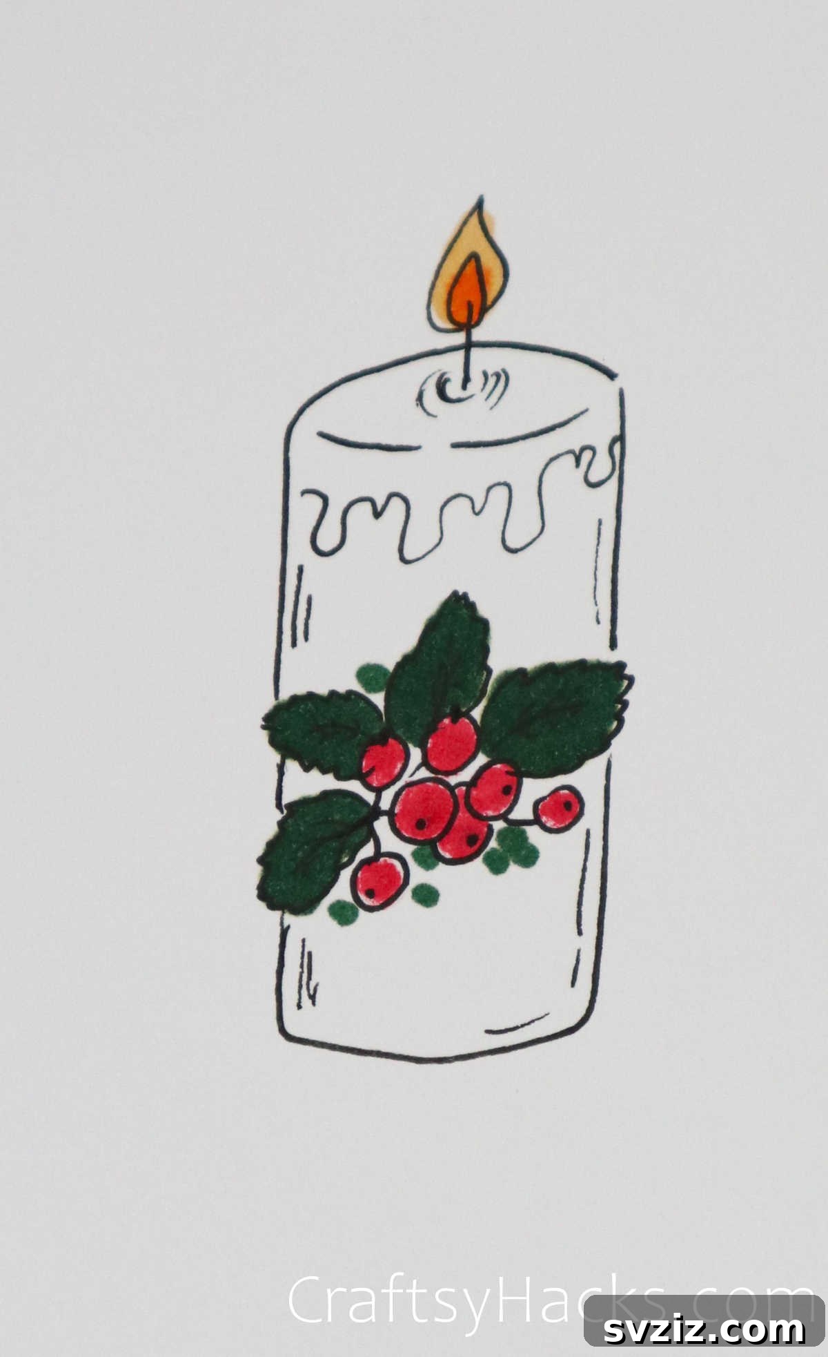 61 Christmas Art Inspirations 6 Christmas candle