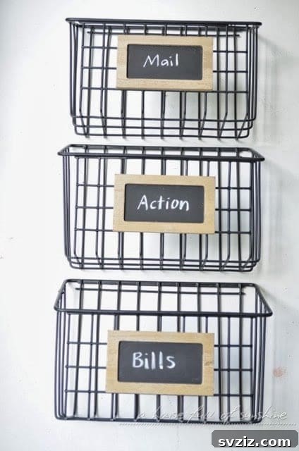 Finally Conquer Your Paper Clutter 11 Industrial Mail Baskets for wall-mounted organization