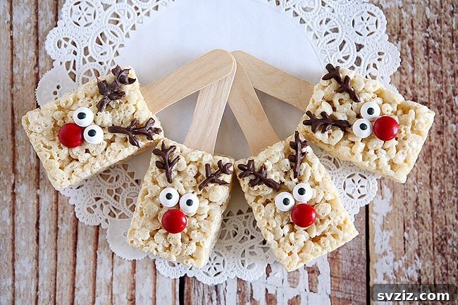 Reindeer Rice Krispie Snacks