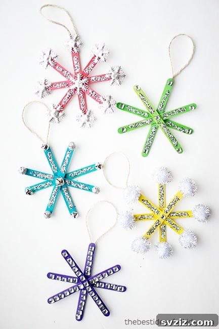 Popsicle Stick Snowflake Ornaments
