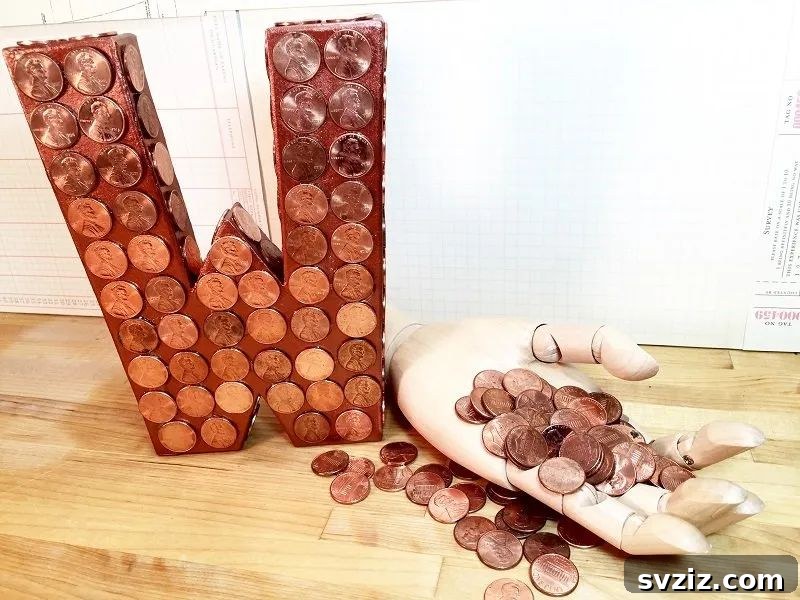 31 Brilliant Copper Designs 13 DIY penny monogram, a personalized copper wall decor