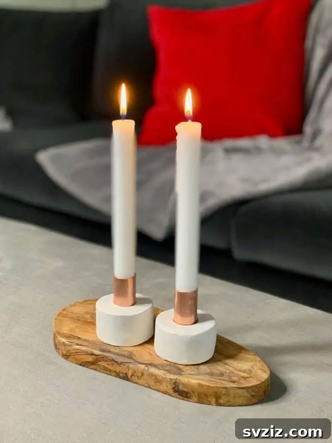 31 Brilliant Copper Designs 19 DIY copper and clay candlestick holders, a chic home decor accent
