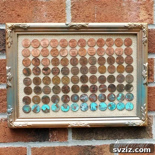31 Brilliant Copper Designs 21 DIY ombre penny art, a creative way to display coins