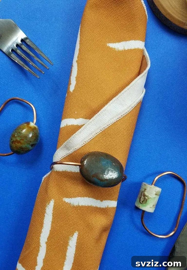 31 Brilliant Copper Designs 8 DIY copper napkin rings, adding elegance to your dining table