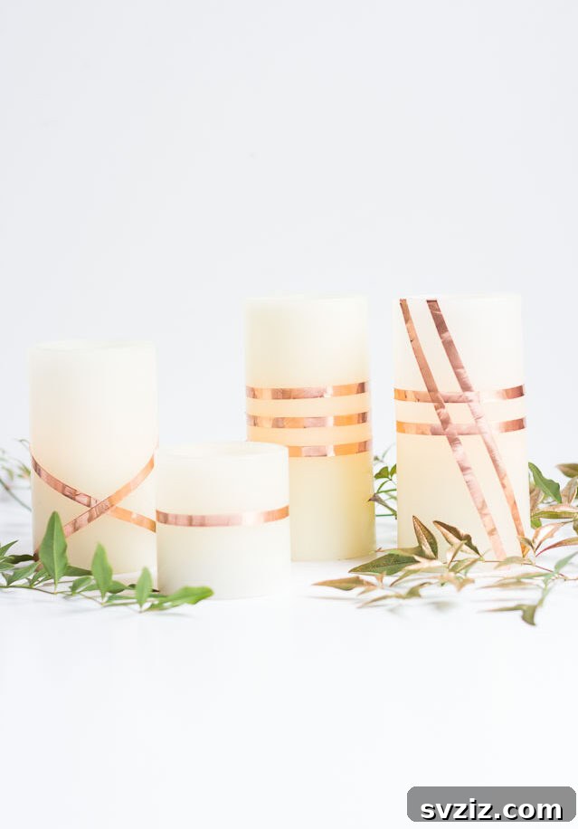 31 Brilliant Copper Designs 10 DIY copper wrapped candles, an elegant home decor idea