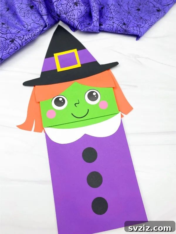 Charming and Eerie Witch Craft Projects 21 A simple witch puppet craft made from a paper bag.