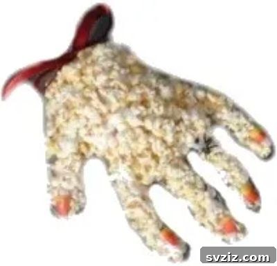 Charming and Eerie Witch Craft Projects 25 A nostalgic Halloween treat: clear gloves filled with popcorn and candy corn to resemble witch hands.