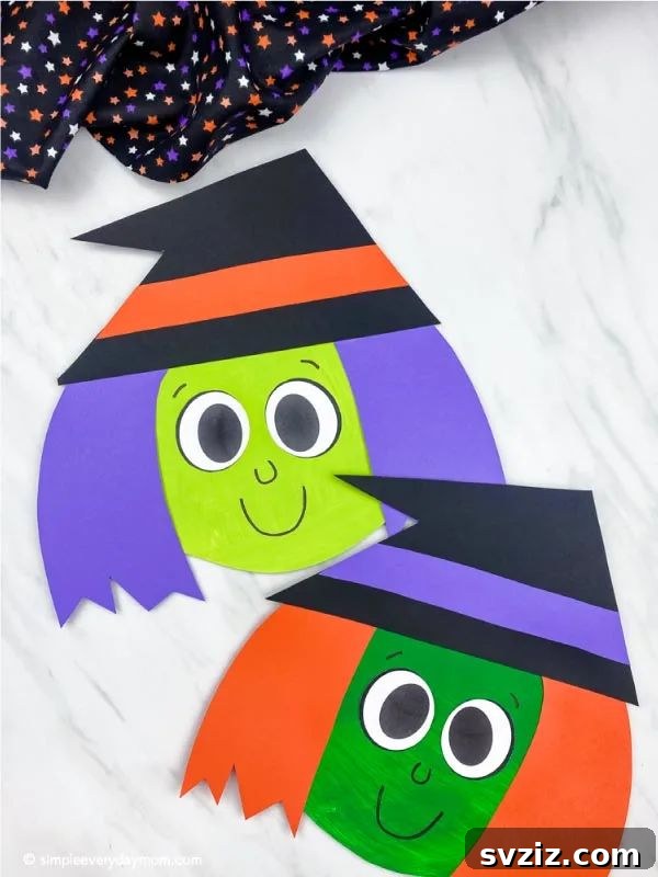 Charming and Eerie Witch Craft Projects 33 A cheerful paper plate witch craft for kids, with bright colors.