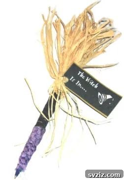 Charming and Eerie Witch Craft Projects 36 A creative witches broomstick pen, decorated with rustic materials.