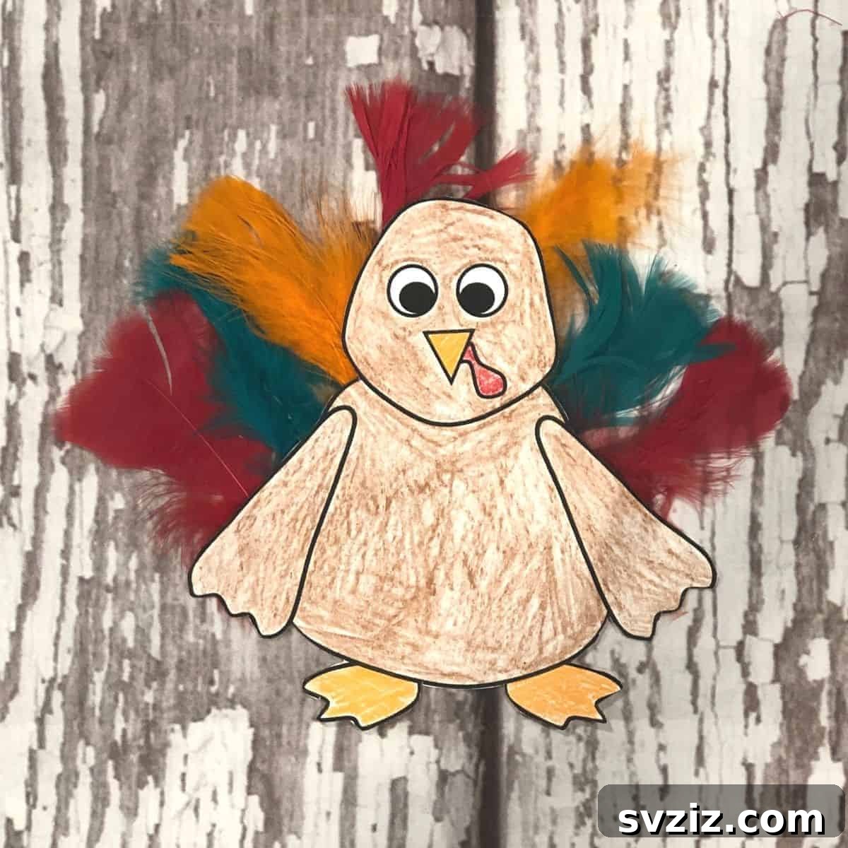 41 Simple Thanksgiving Crafts Toddlers Will Adore 13 Colorful feather turkey craft made with a printable template