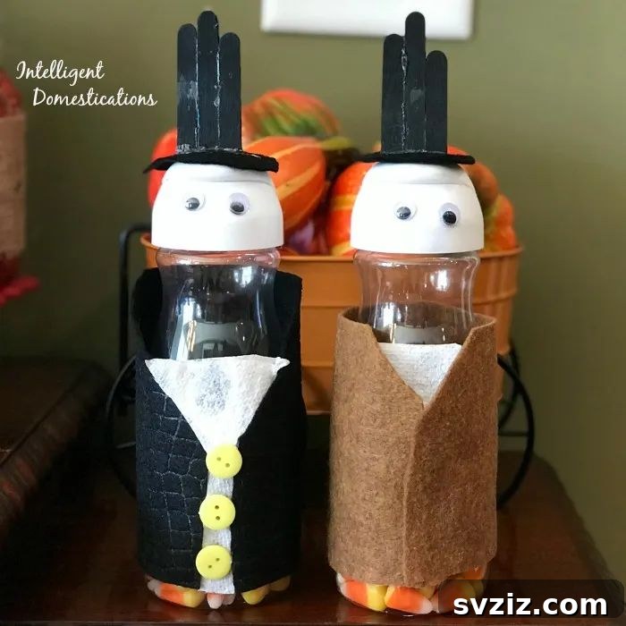 41 Simple Thanksgiving Crafts Toddlers Will Adore 19 Pilgrim craft made from an empty creamer bottle for Thanksgiving