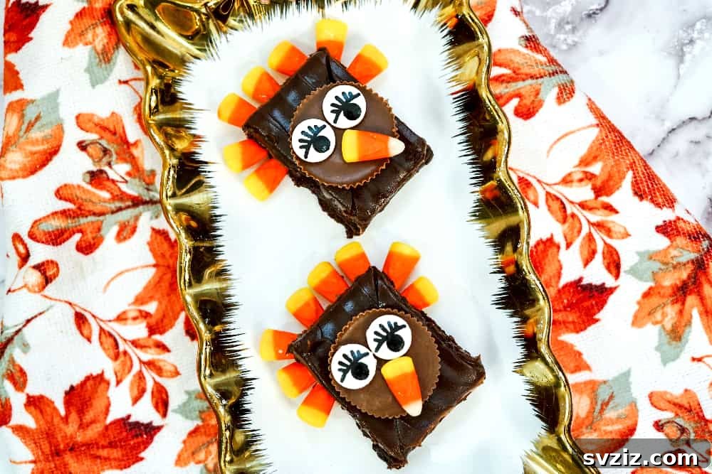41 Simple Thanksgiving Crafts Toddlers Will Adore 20 Thanksgiving turkey brownies decorated with candy corn and candy eyes