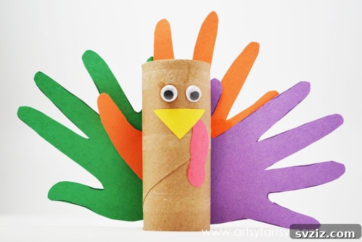 41 Simple Thanksgiving Crafts Toddlers Will Adore 23 Thanksgiving turkey craft made from a toilet paper roll with colorful feathers