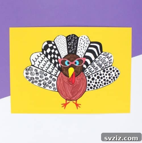 41 Simple Thanksgiving Crafts Toddlers Will Adore 39 Whimsical crazy turkey art with a printable template and various decorations