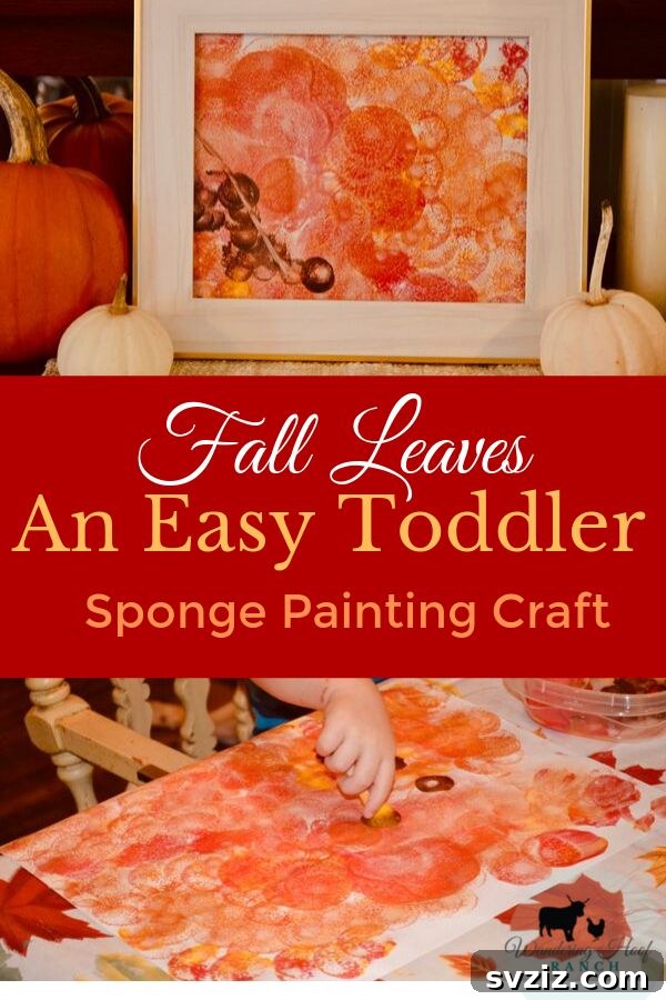 41 Simple Thanksgiving Crafts Toddlers Will Adore 7 Abstract fall-themed painting created with sponge brushes by a toddler