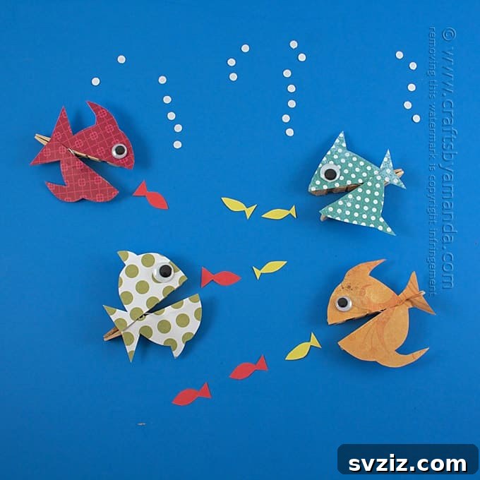 clothespin fish