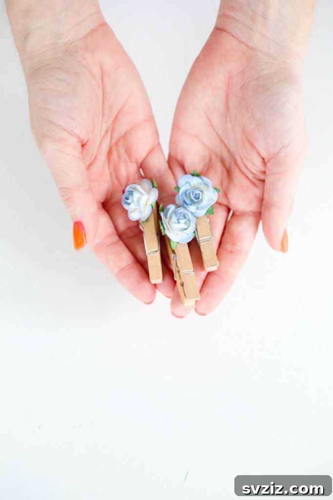 clothespin flowers