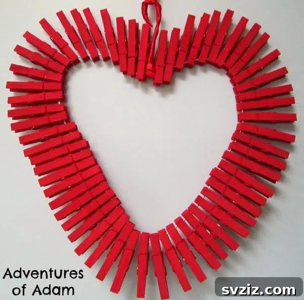 clothespins heart