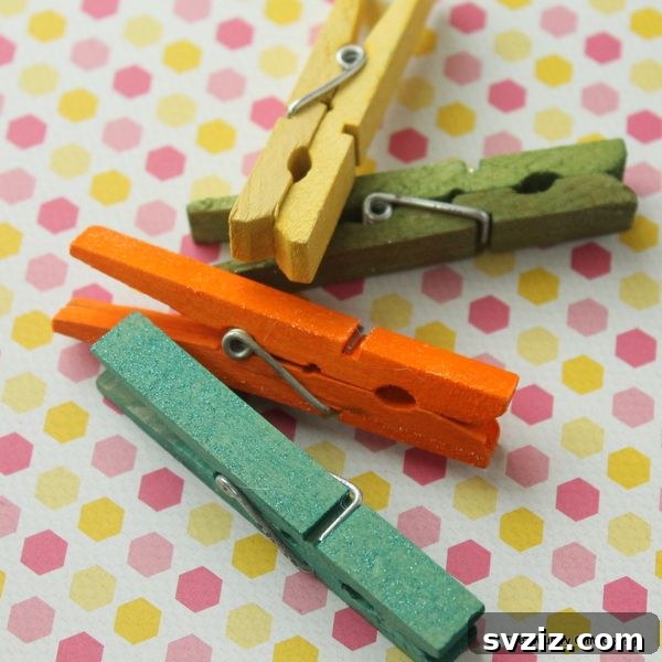 dyed glitter clothespins