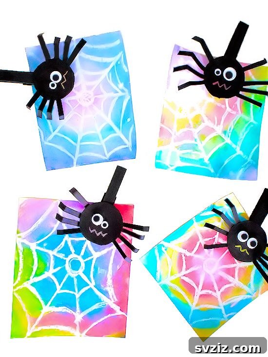 clothespin watercolor spiders