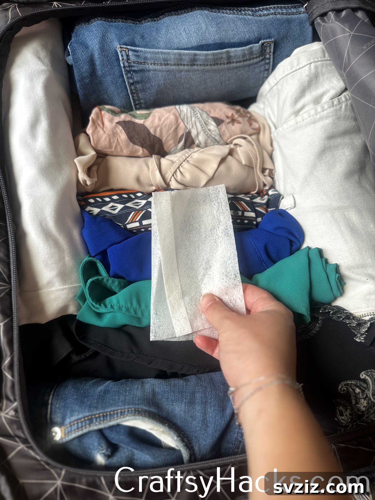 21 Genius Travel Tips 9 add a dry sheet