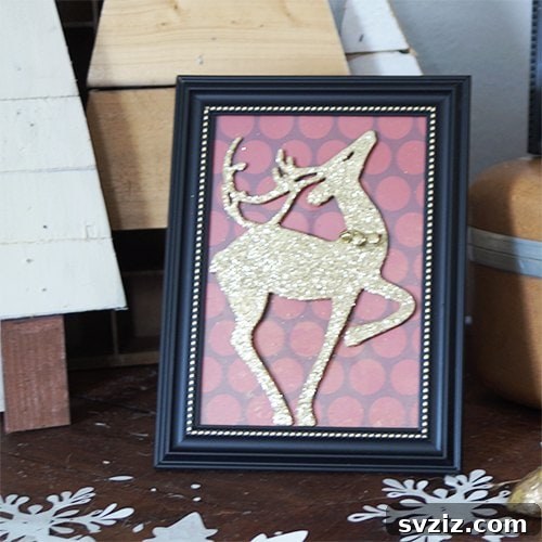 25 Inspiring Homemade Christmas Decor Ideas 15 DIY Framed Reindeer Silhouette Art
