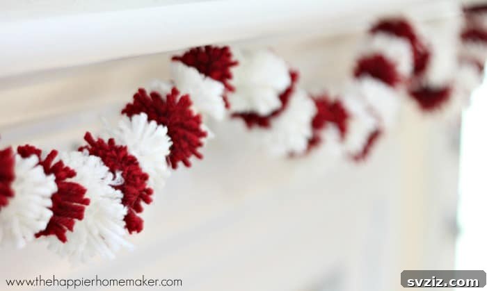 25 Inspiring Homemade Christmas Decor Ideas 25 DIY Pom-Pom Garland Christmas Decor