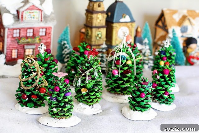 25 Inspiring Homemade Christmas Decor Ideas 4 Mini Pinecone Trees Craft for Kids
