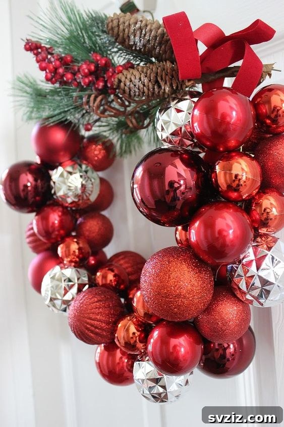 25 Inspiring Homemade Christmas Decor Ideas 7 DIY Christmas Ornament Wreath from Wire Hanger
