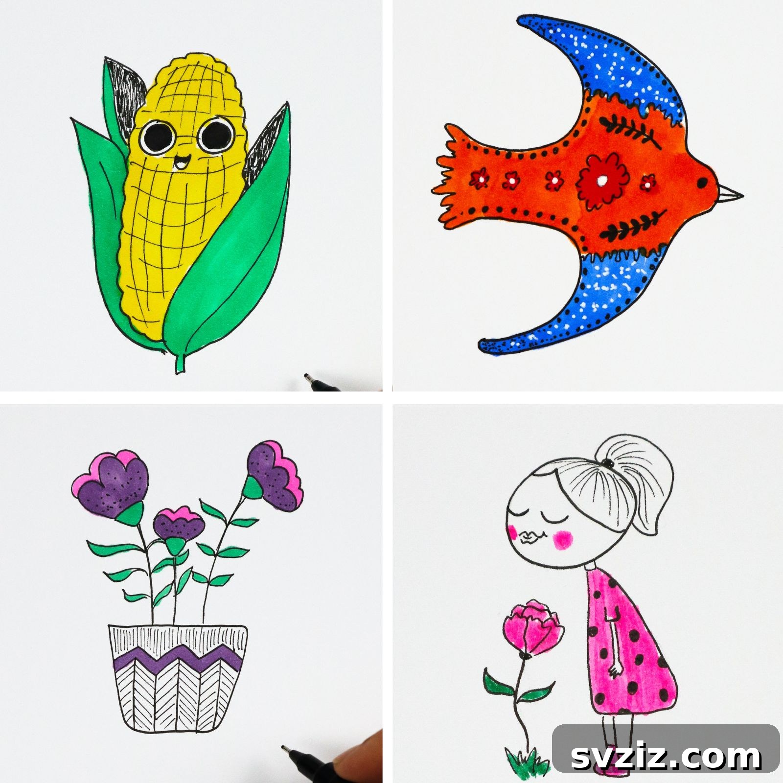 31 Creative Doodle Prompts 2 Random Doodles to draw, a collection of easy and cute doodle art ideas for inspiration.