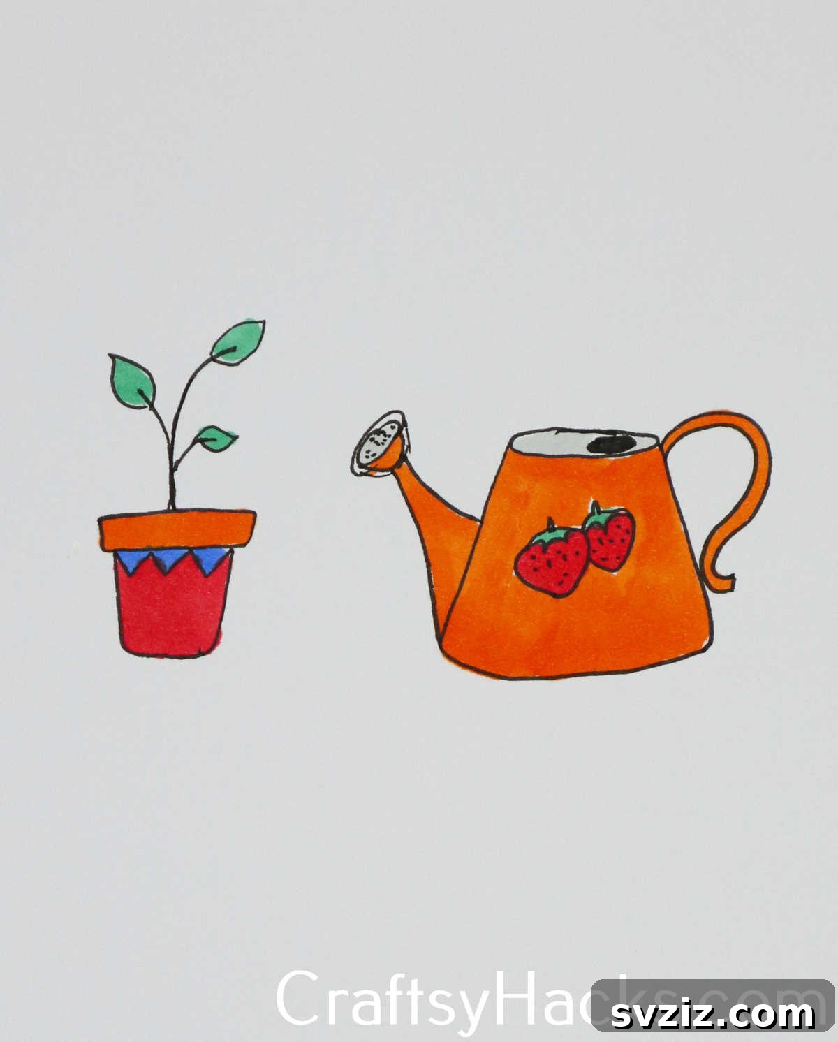 31 Creative Doodle Prompts 13 watering plants doodle, a fresh gardening drawing idea